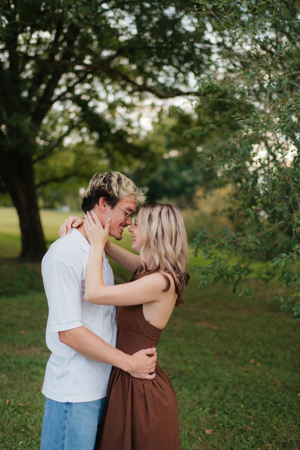 Couple at Harrison Park near downtown Ellijay, Georgia