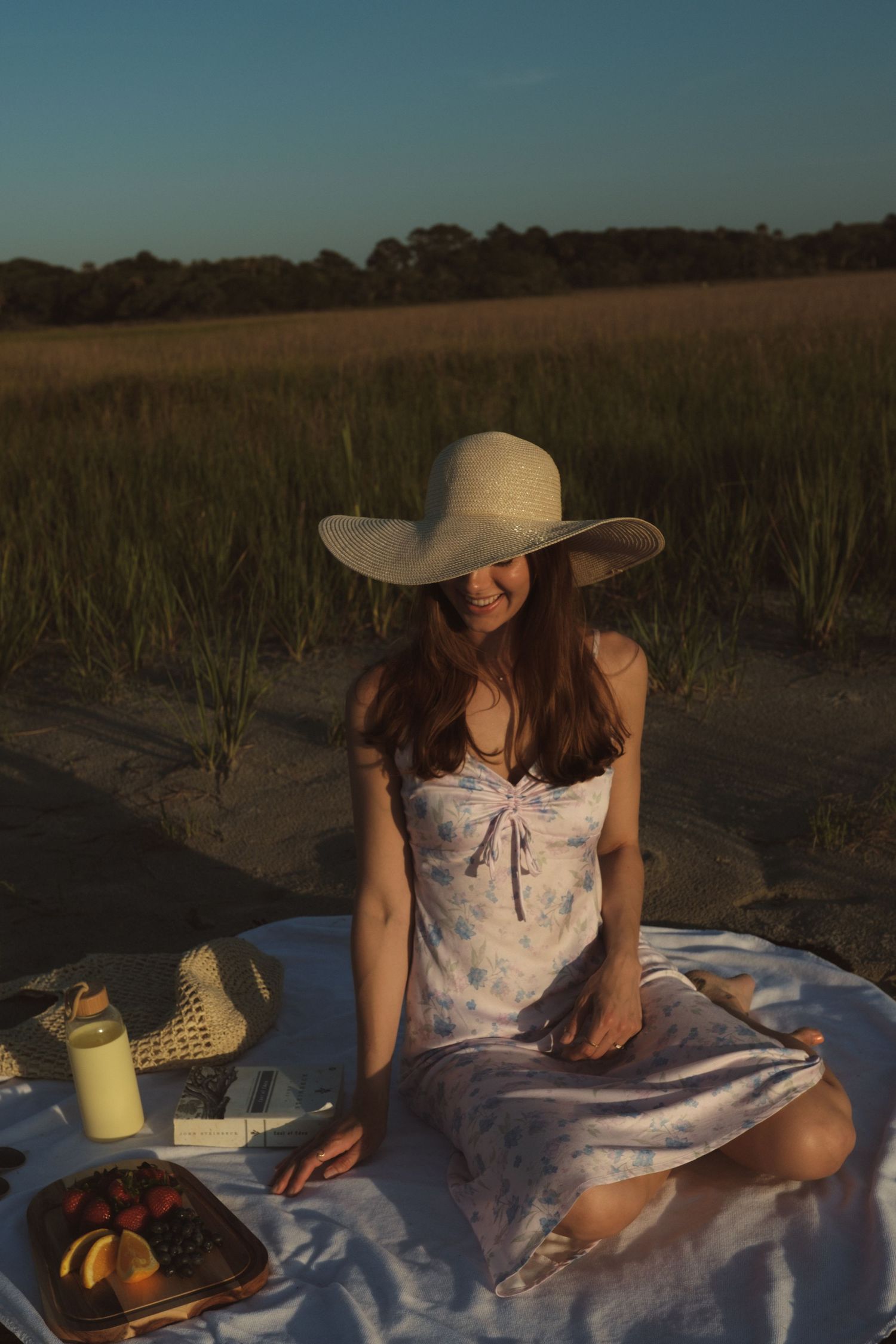 Creative photography of model on Charleston beach