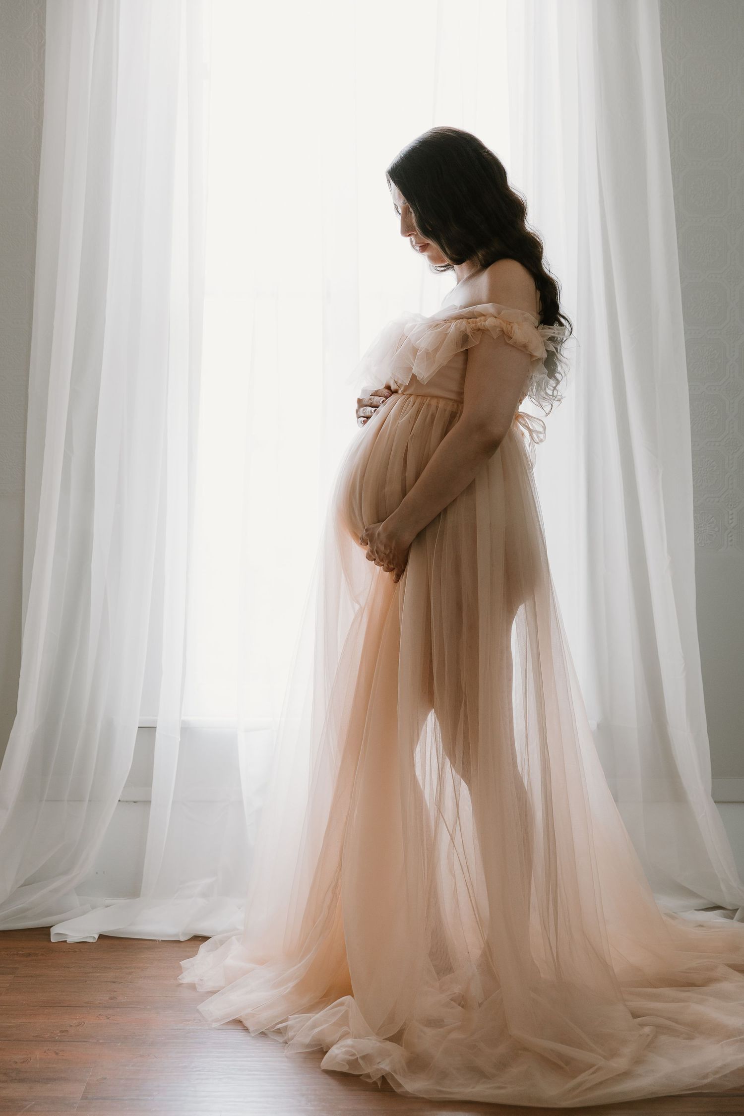 Timeless Maternity Portrait celebrating pregnancy. Maternity studio session Tyler Texas motherhood photographer