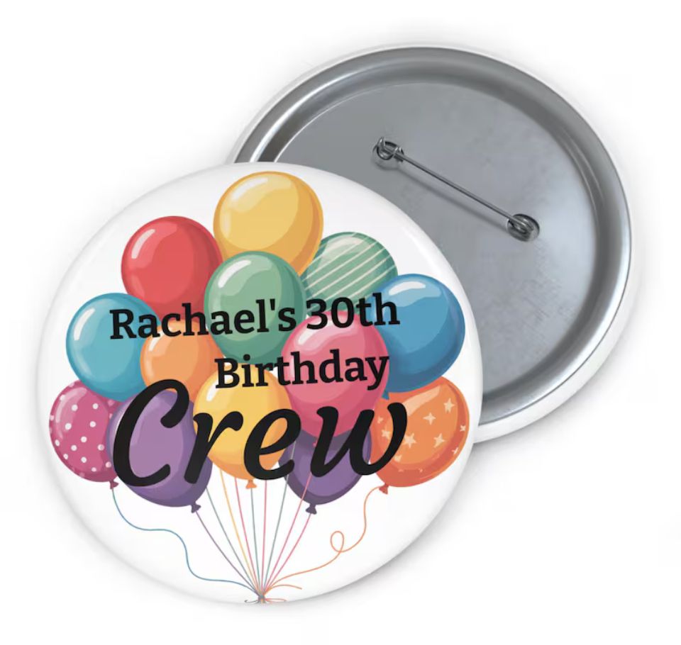 Personalized Birthday buttons