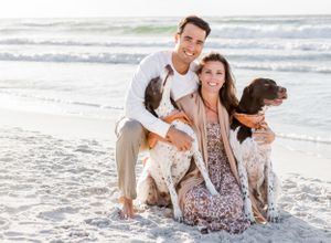Sea Glass Photography of Navarre, Florida offers stunning couple's beach photos, even with your sweet puppies!.  Stunning images!