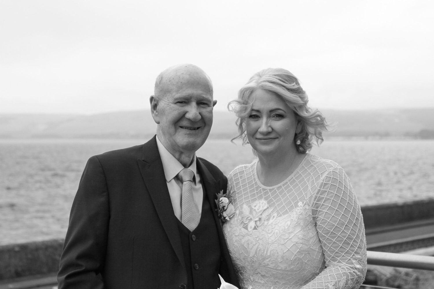 Black and white portrait of couple by the seaside, Wedding by R.A.M Photography