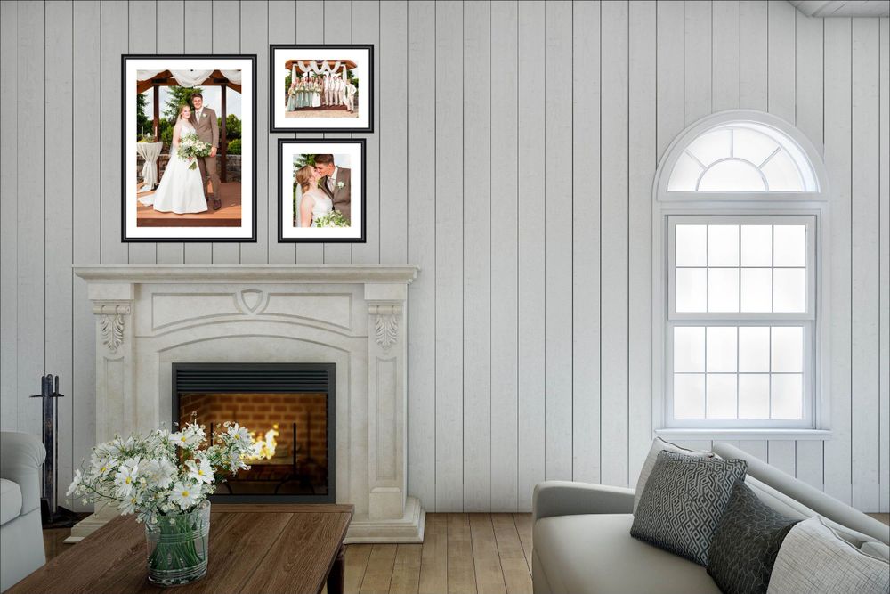 Pattersnap clients Cole and Annabelle Sousa wedding portraits in matted framed prints