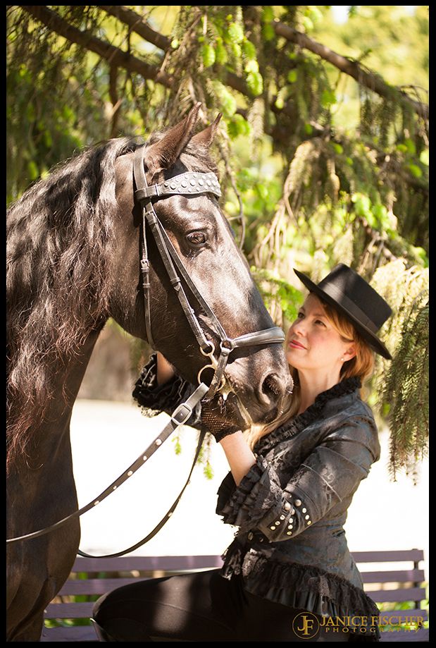 Friesian Horse and Rider Photograph