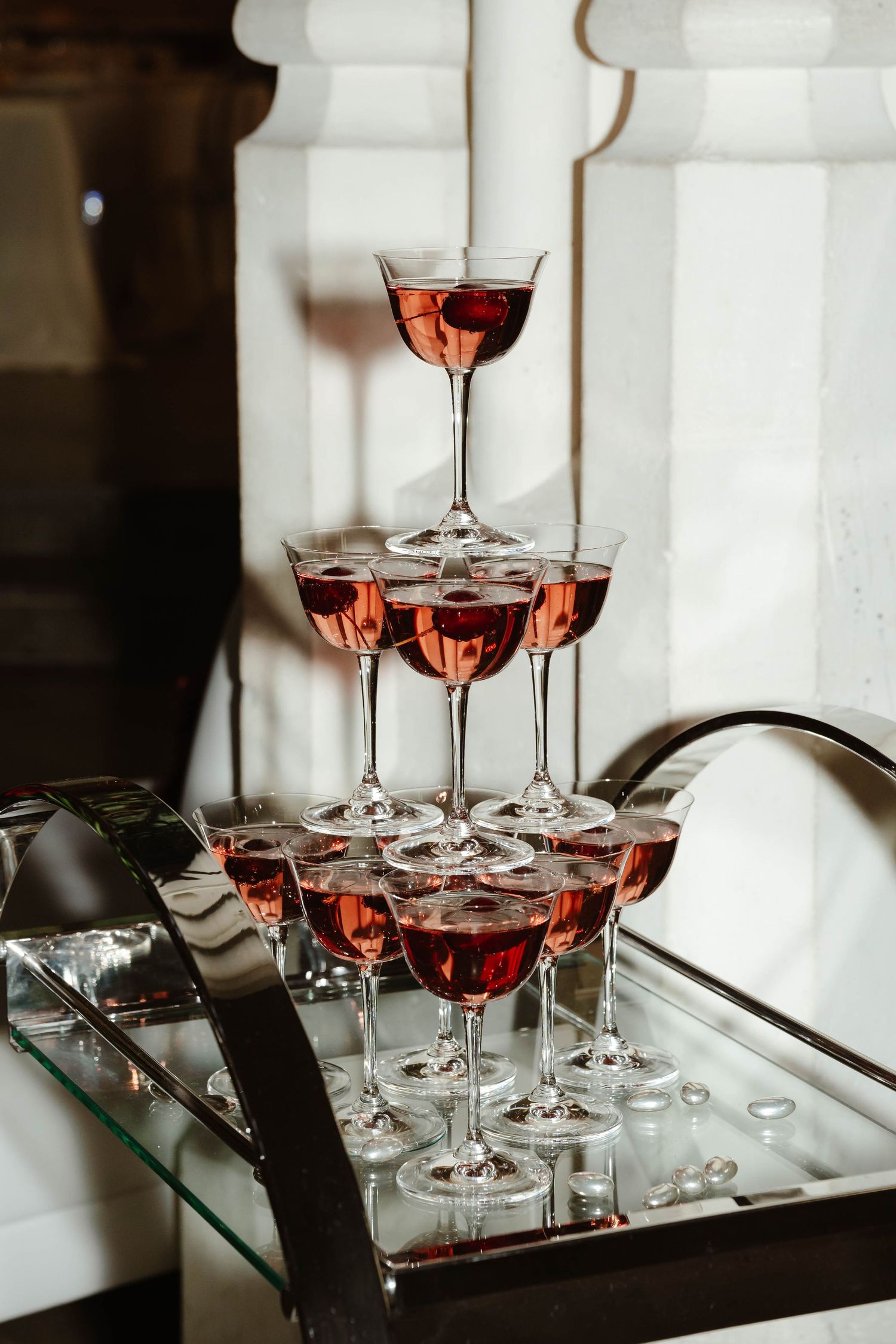 Zara Davis Cotswolds Wedding Photographer Cheltenham Gloucestershire Luxury Editorial Stroud Trolley of prosecco London