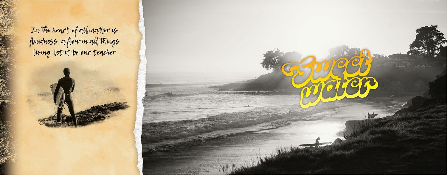 Editorial portrait photography beach water surfers poetry  San Luis Obispo California by photographer Black Box Images Linda Macchia