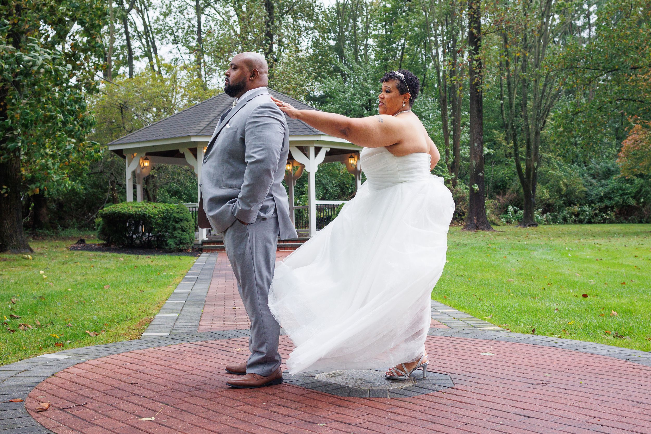 A wedding first look photographed by Hudson Valley based photographer, Sasha Pierre-Louis