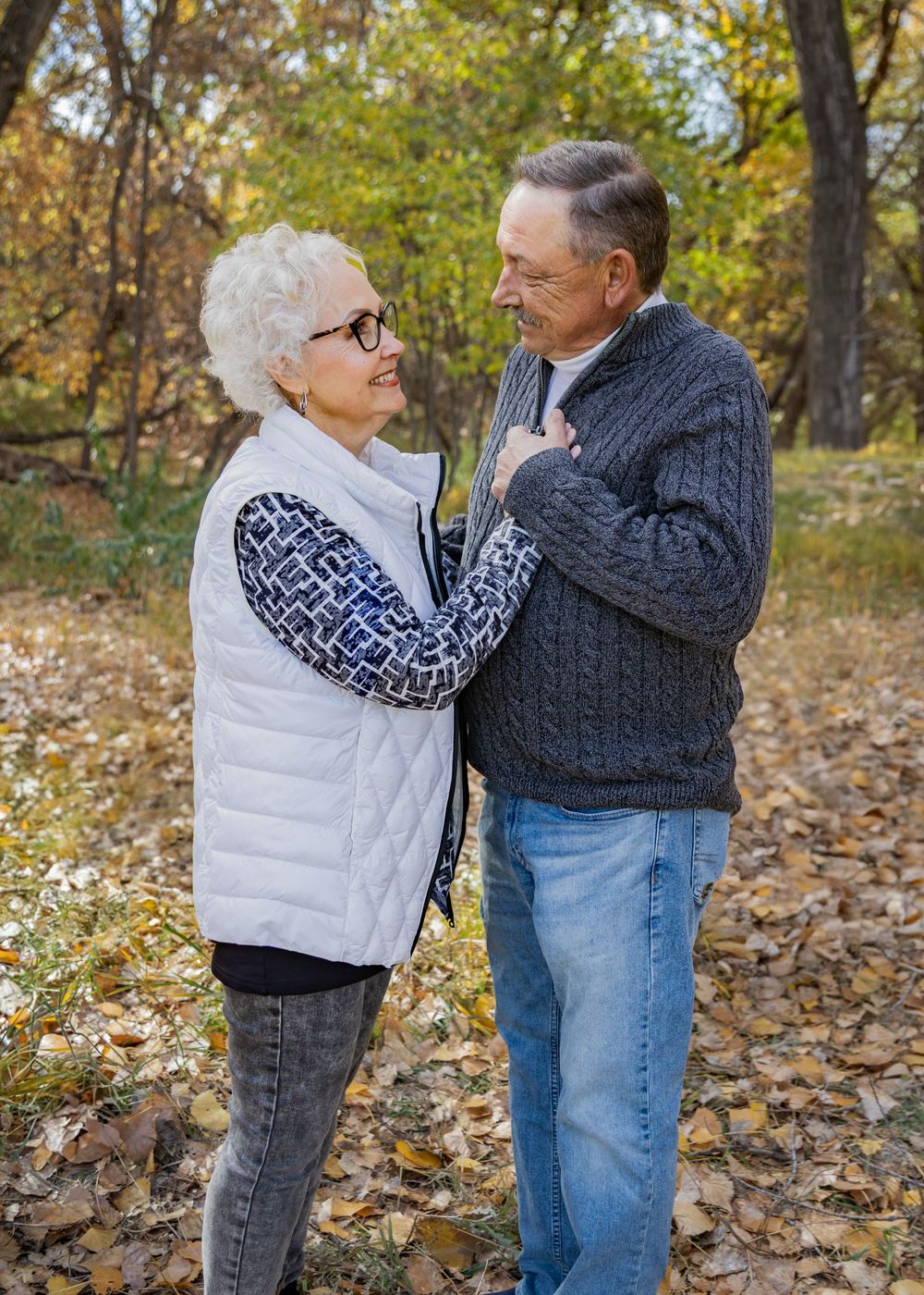 a couple in a field.