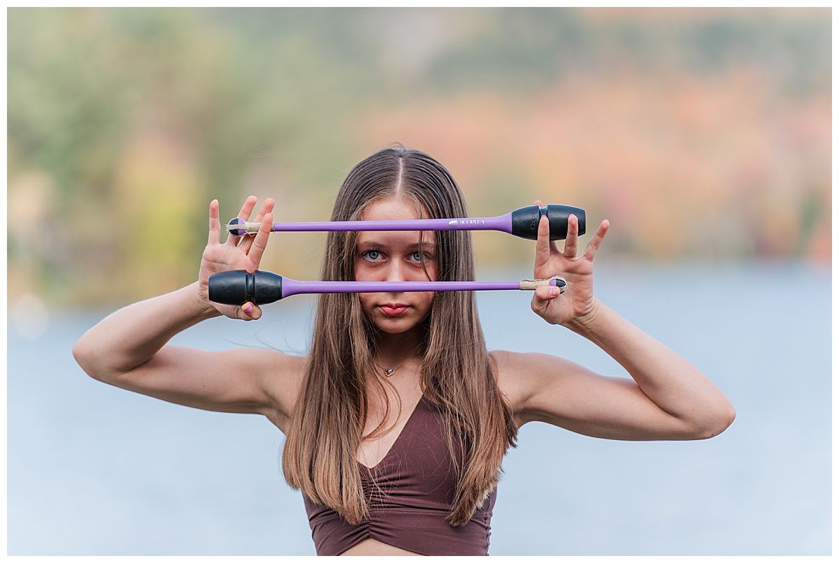 Image of a girl during a rhythmic gymnastics dance photoshoot