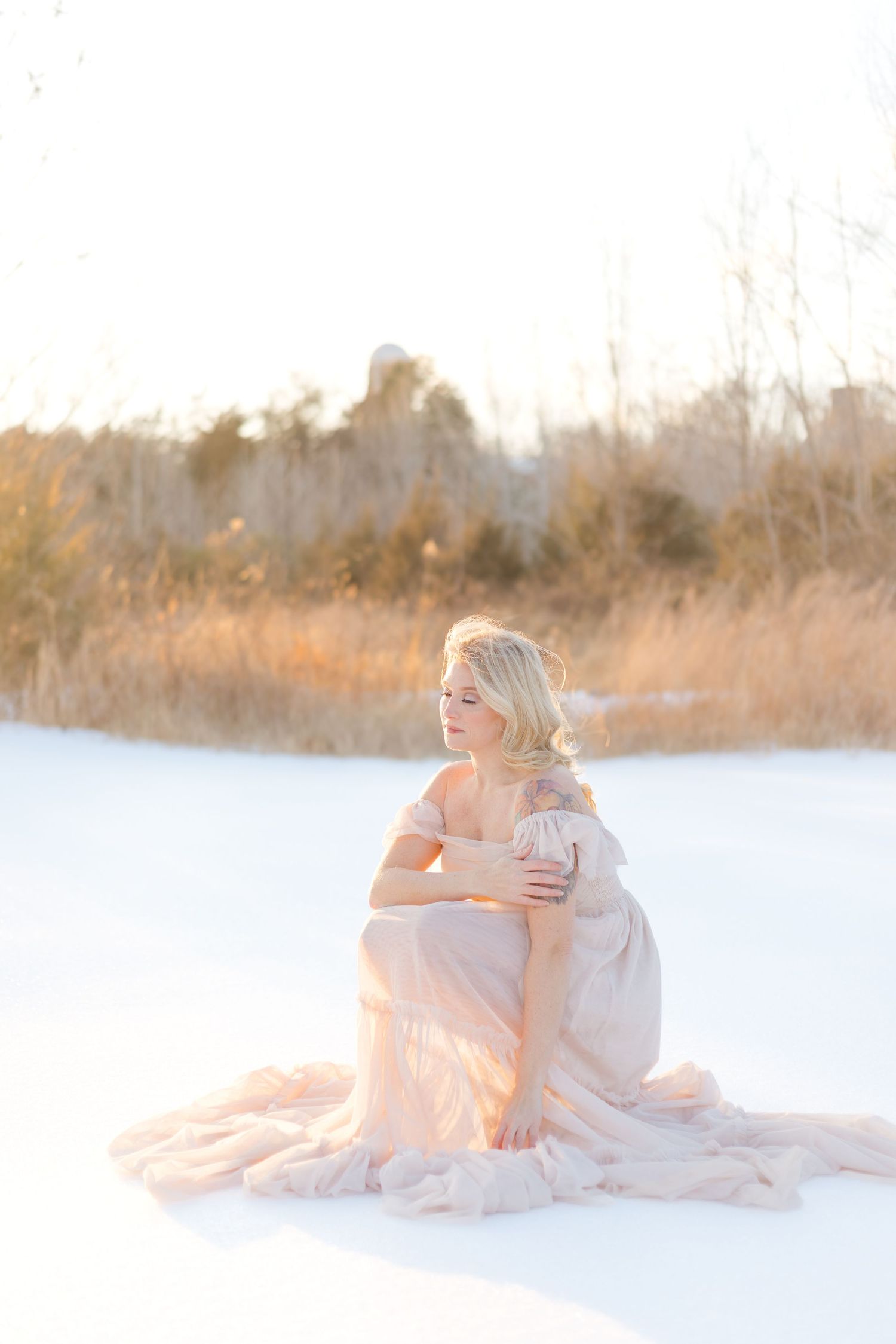 woman in snow in culpeper Virginia