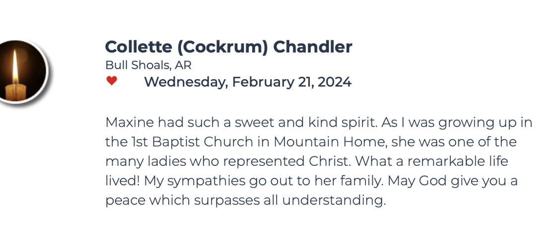 Obituary testimonials about the late, Ena "Granny" Maxine Kent