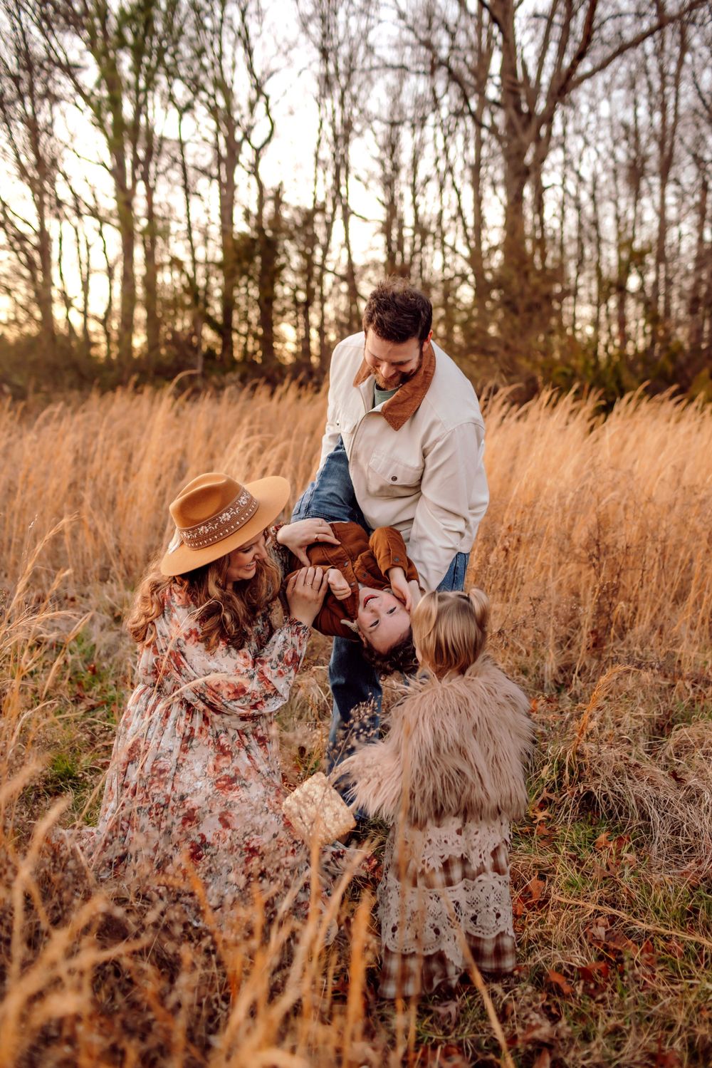 Family photography in Hickory NC with candid laughter