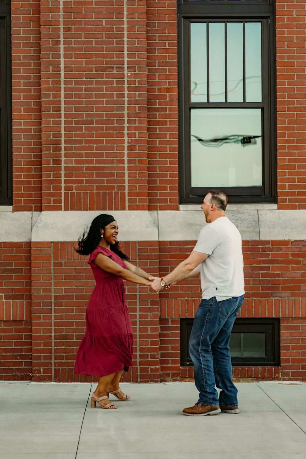 Couple Engagement photos in downtown strip district of Pittsburgh PA