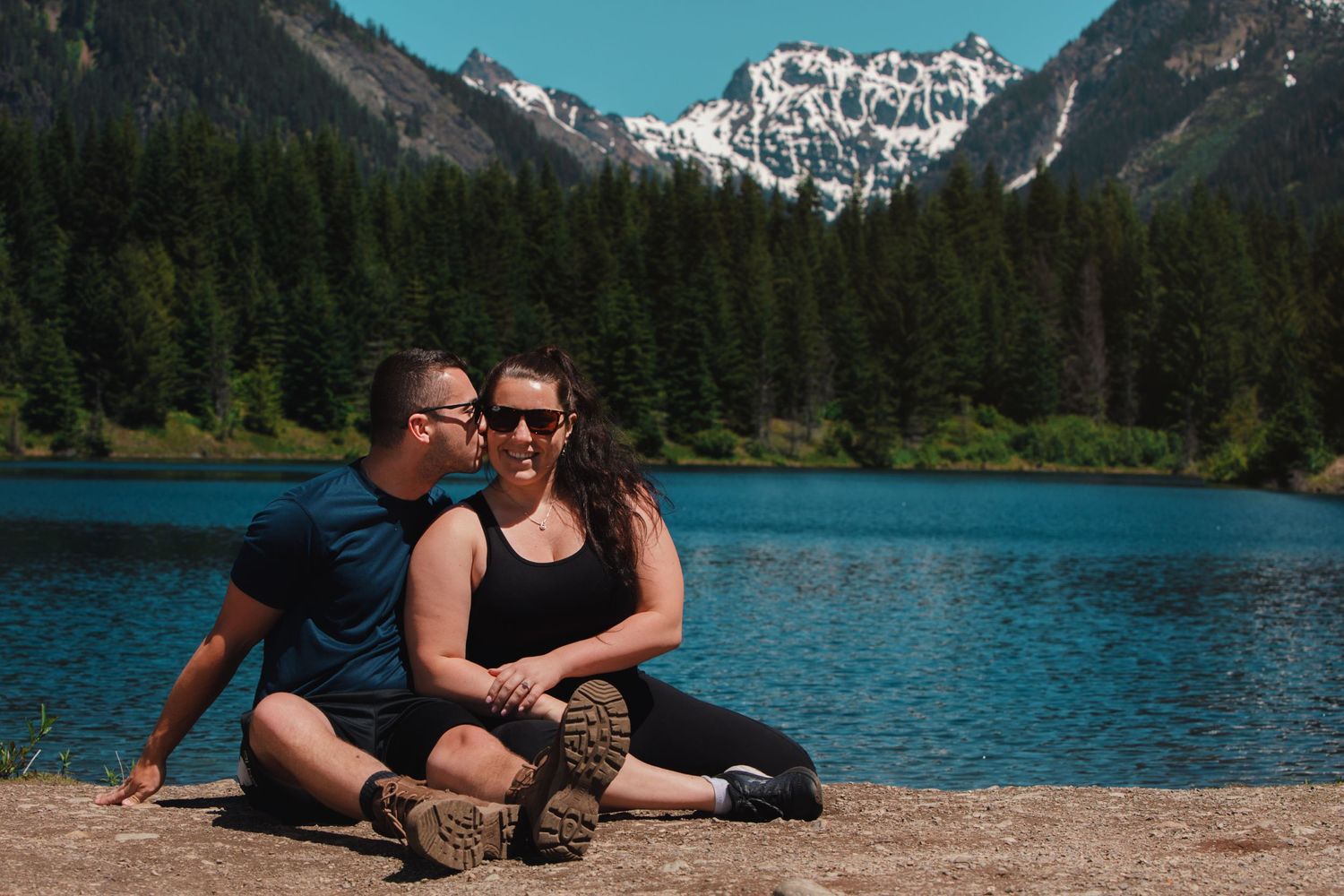 Elopement, Gold creek pond, engagement, mountain, scenic