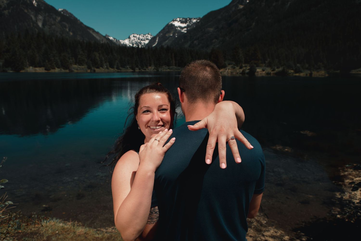 Elopement, Gold creek pond, engagement, mountain, scenic