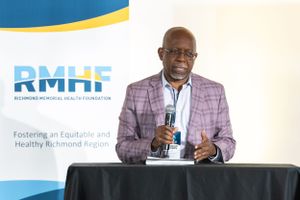 RMHF Director addressing attendees at an annual event. Richmond VA