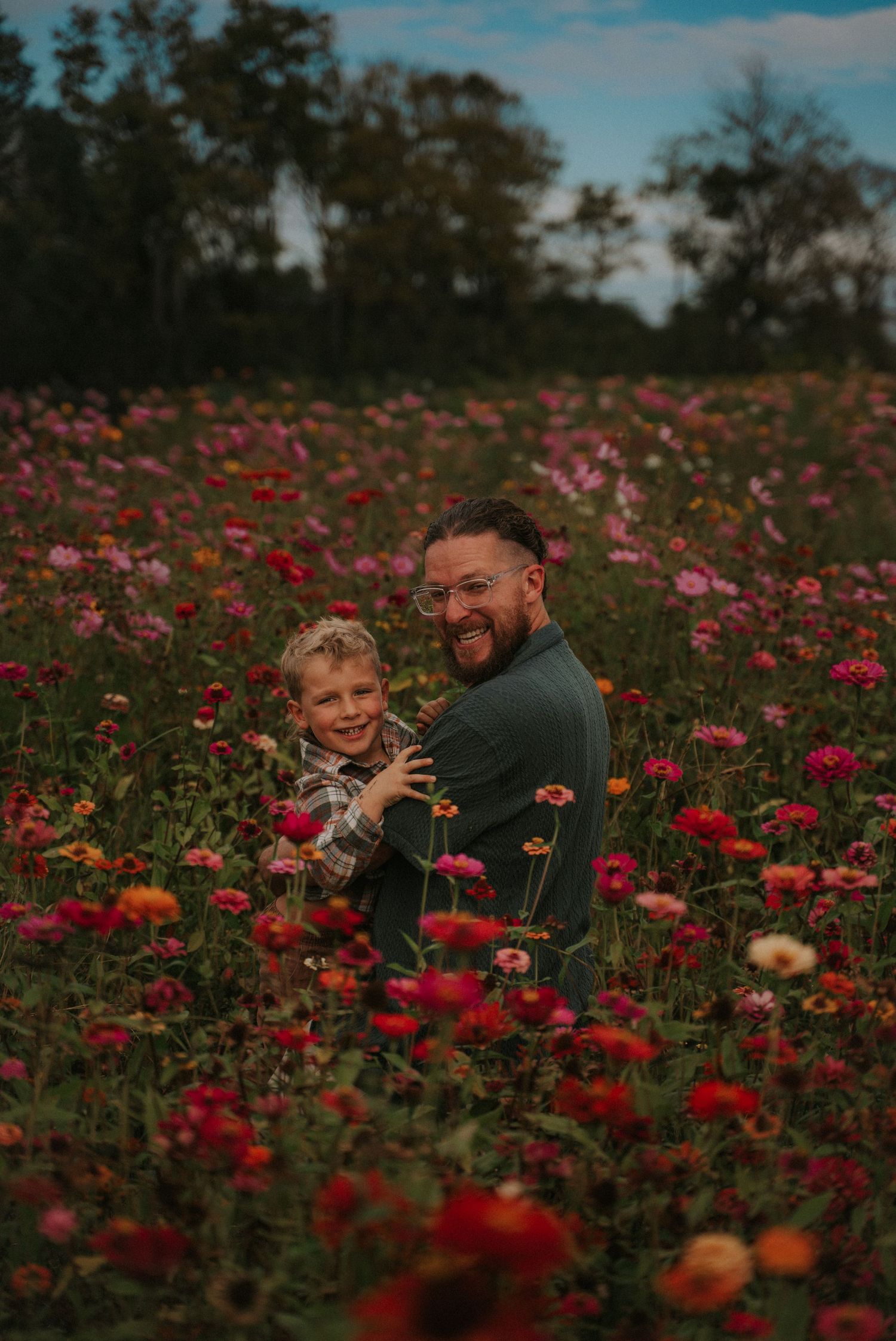 Parker Flower Farm  St. Augustine, FL. Flower Field Mini Session. Jacksonville, FL Photographer. Daddy and Me