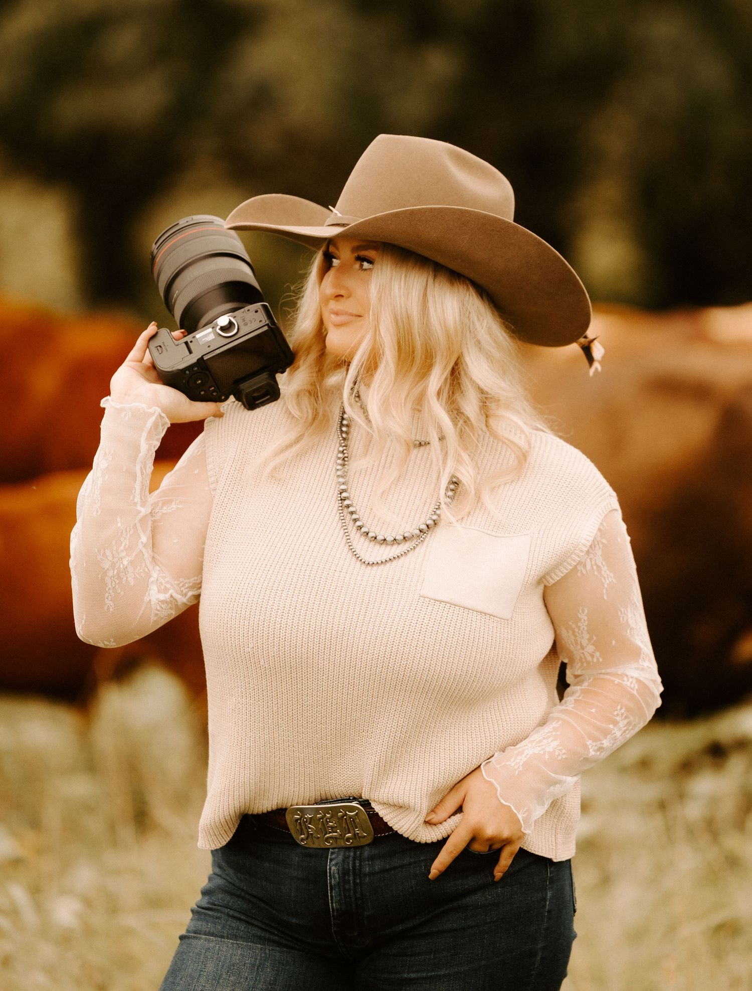 Self portrait of a Nashville, TN wedding photographer outdoors with a western flair.