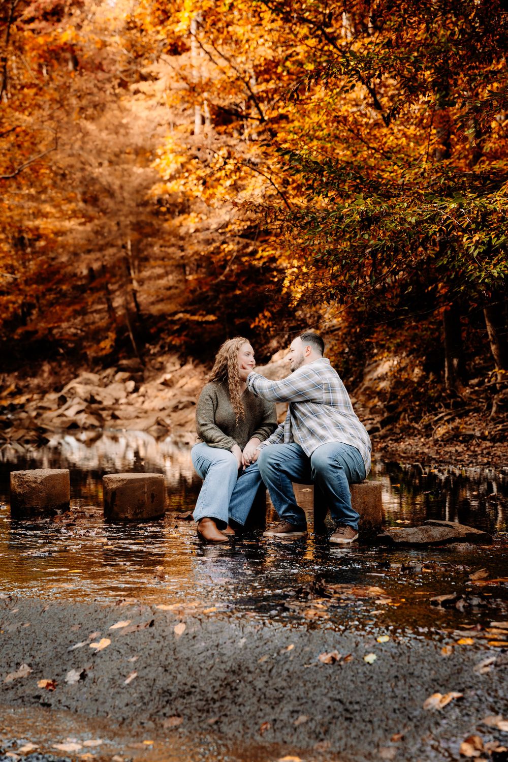 Fall Couple Engagement session at Scott Run in McLean, Virginia