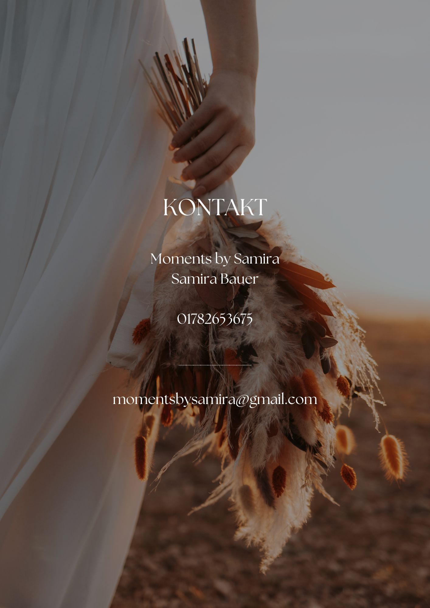 Hand reaching toward sunlight with dried flowers and text overlay.