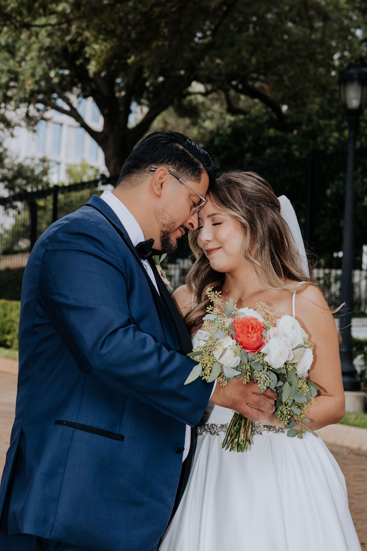 Bride and Groom holding hands at The Chapel at Gruene - wedding photography