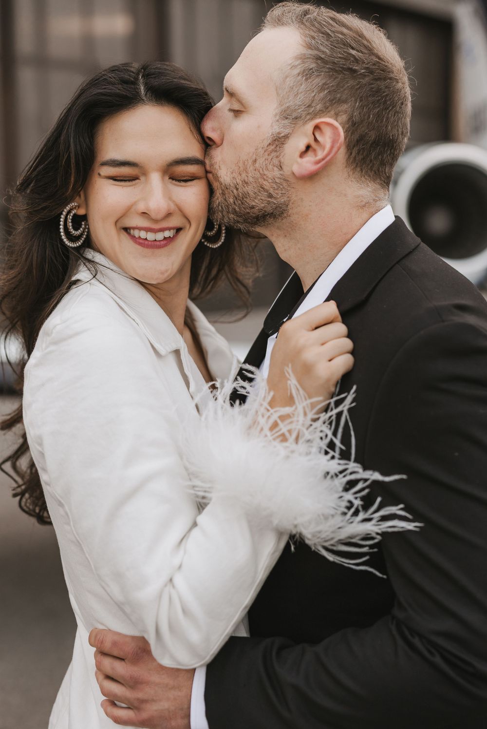 Engagement photo session in Detroit Michigan capturing genuine moments of love and connection