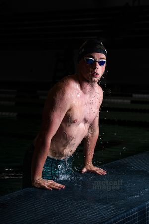 swimmer with water drops