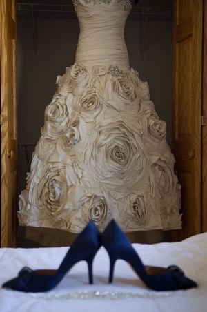 Bridal gown and shoes