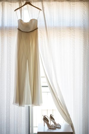 Bridal gown and shoes