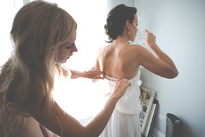 A bride getting ready