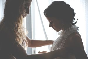 A bride getting ready