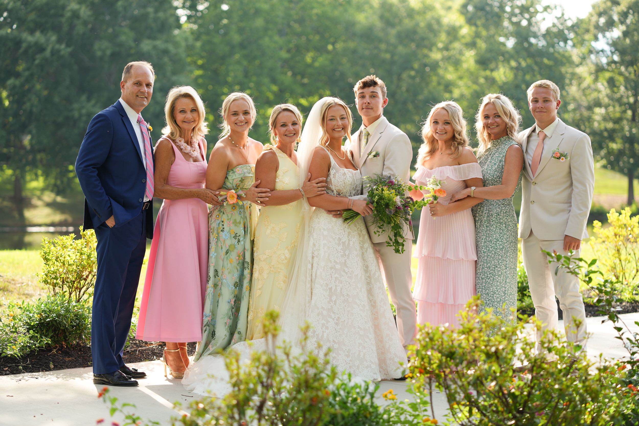 family at wedding