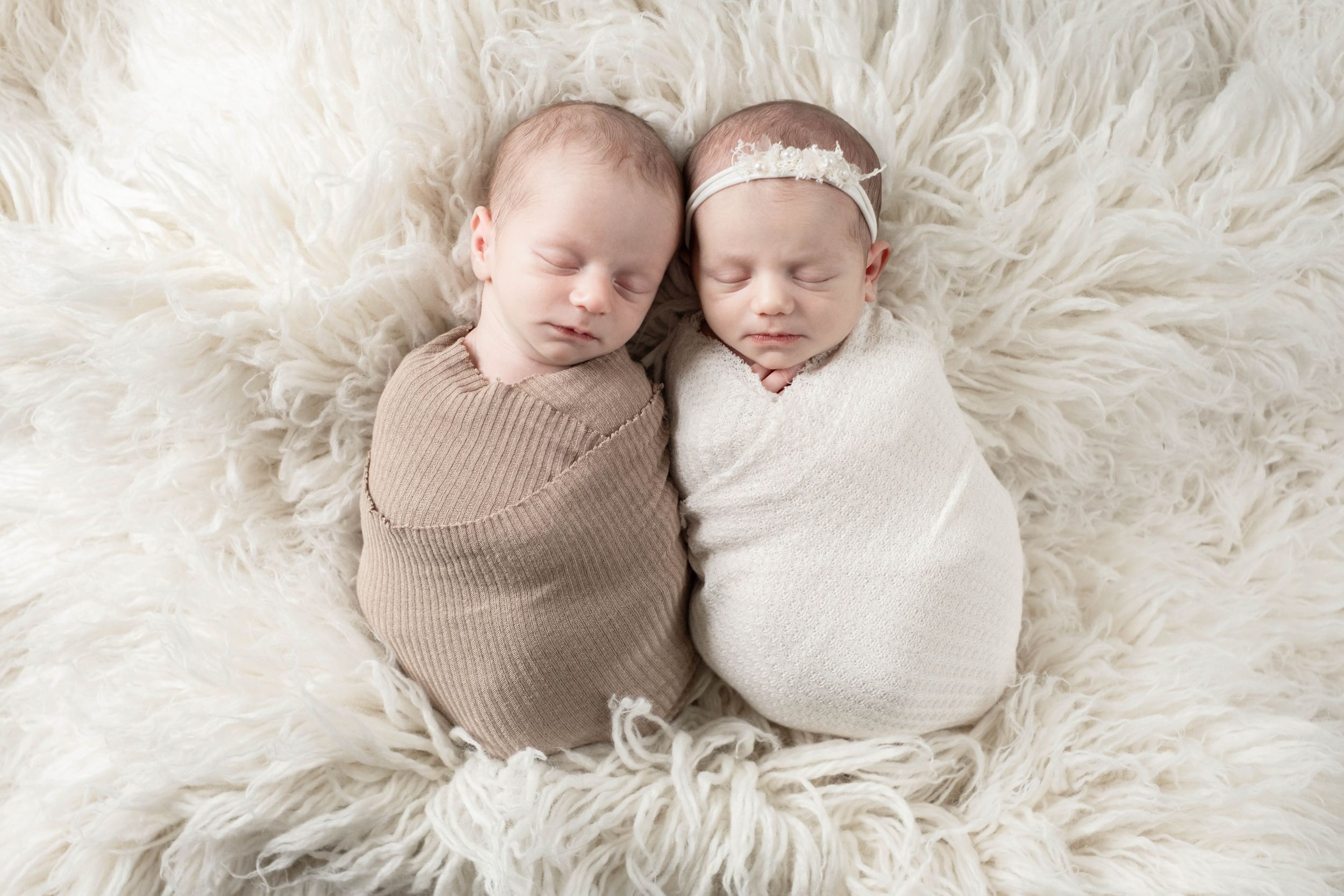 in-studio newborn session twin newborn session