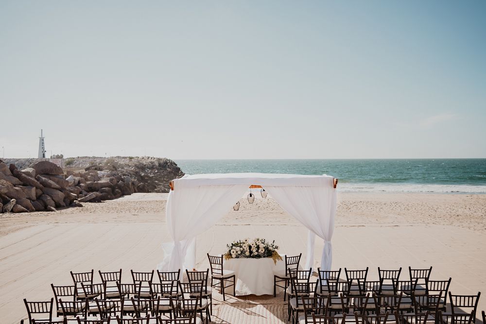 Lugar de la ceremonia civil en la playa de Mazatlán