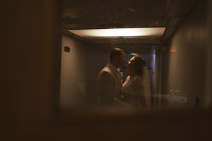 Dark atmospheric interior lighting creating dramatic shadows and ambiance.