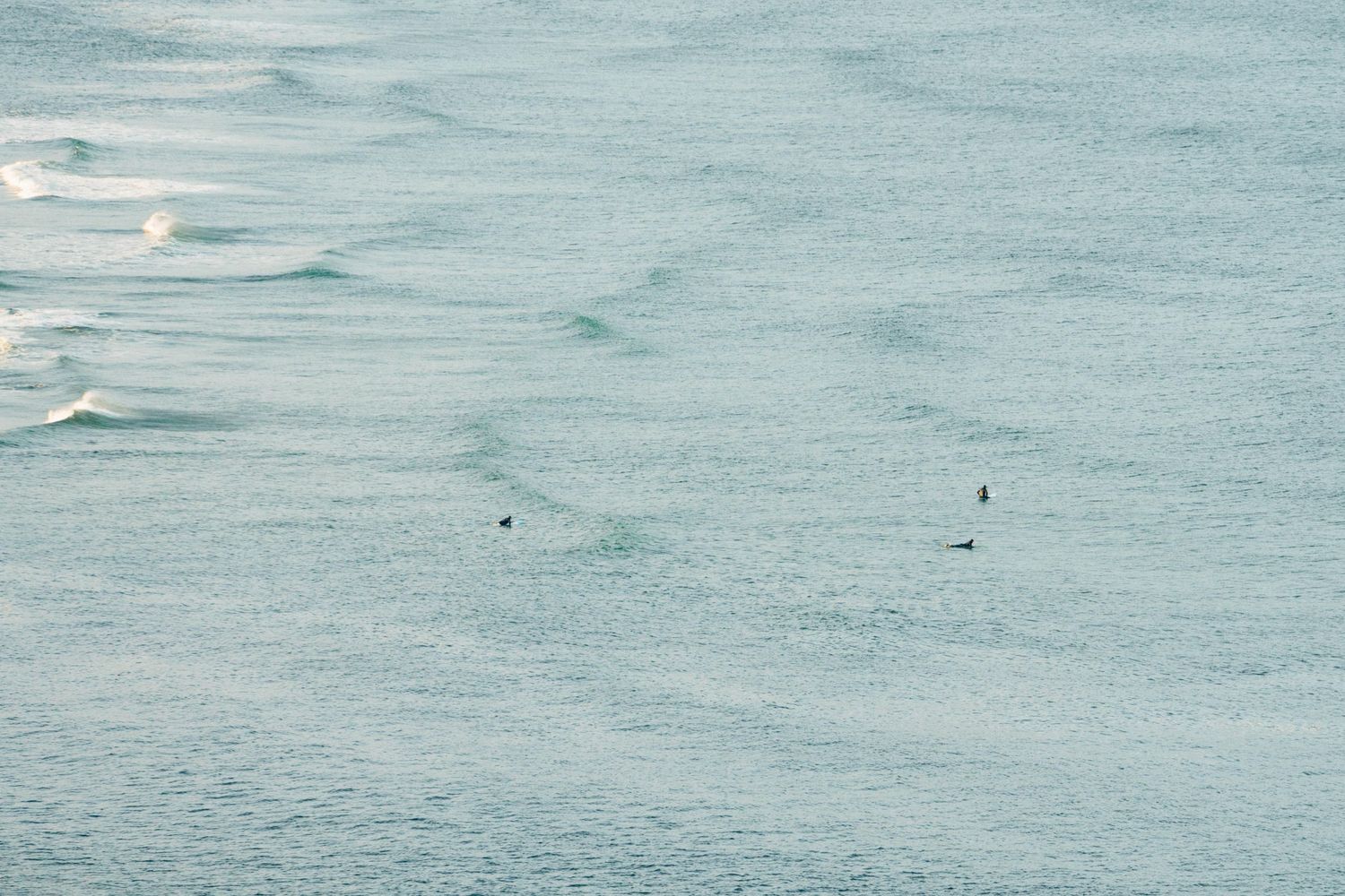 Calm blue ocean waters with gentle ripples on the surface.