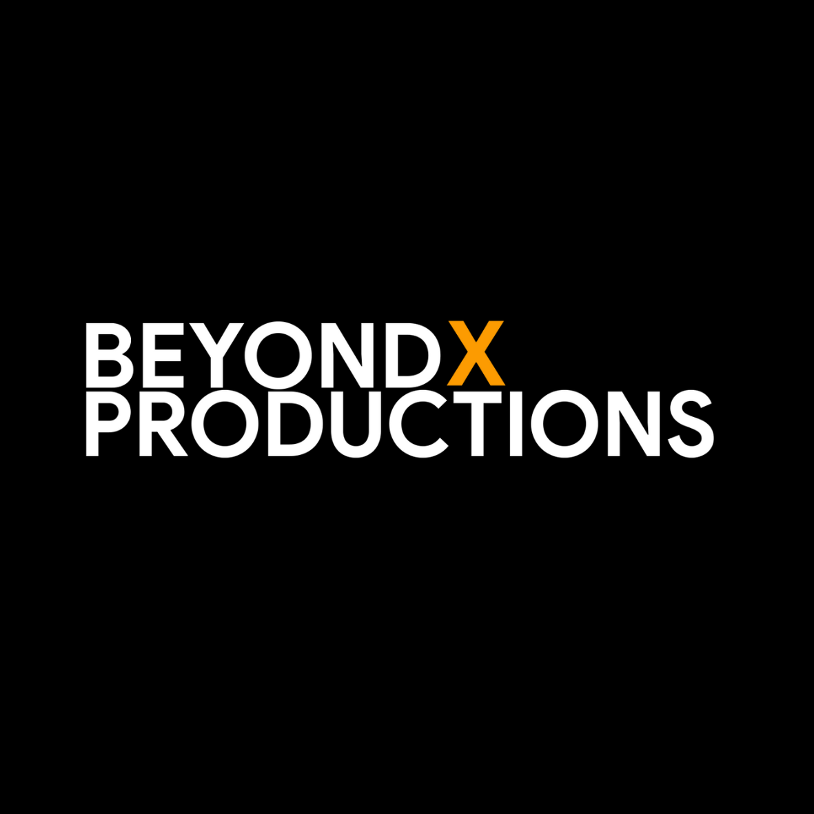 BeyondX Productions logo in bold white and orange text on a black background.