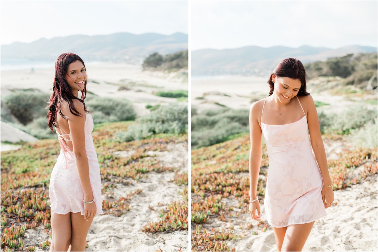 slo senior photographer | pink dress what to wear for senior photos | beach location outfits | arroyo grande senior photographer | pismo