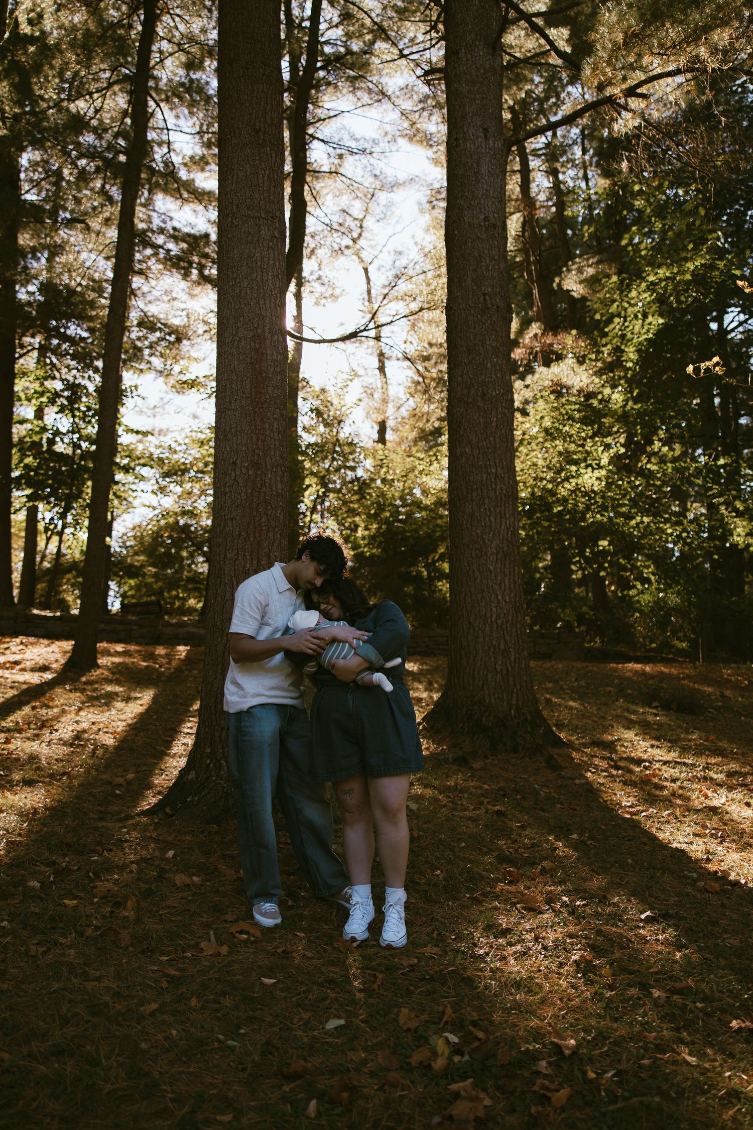 Fall newborn family session