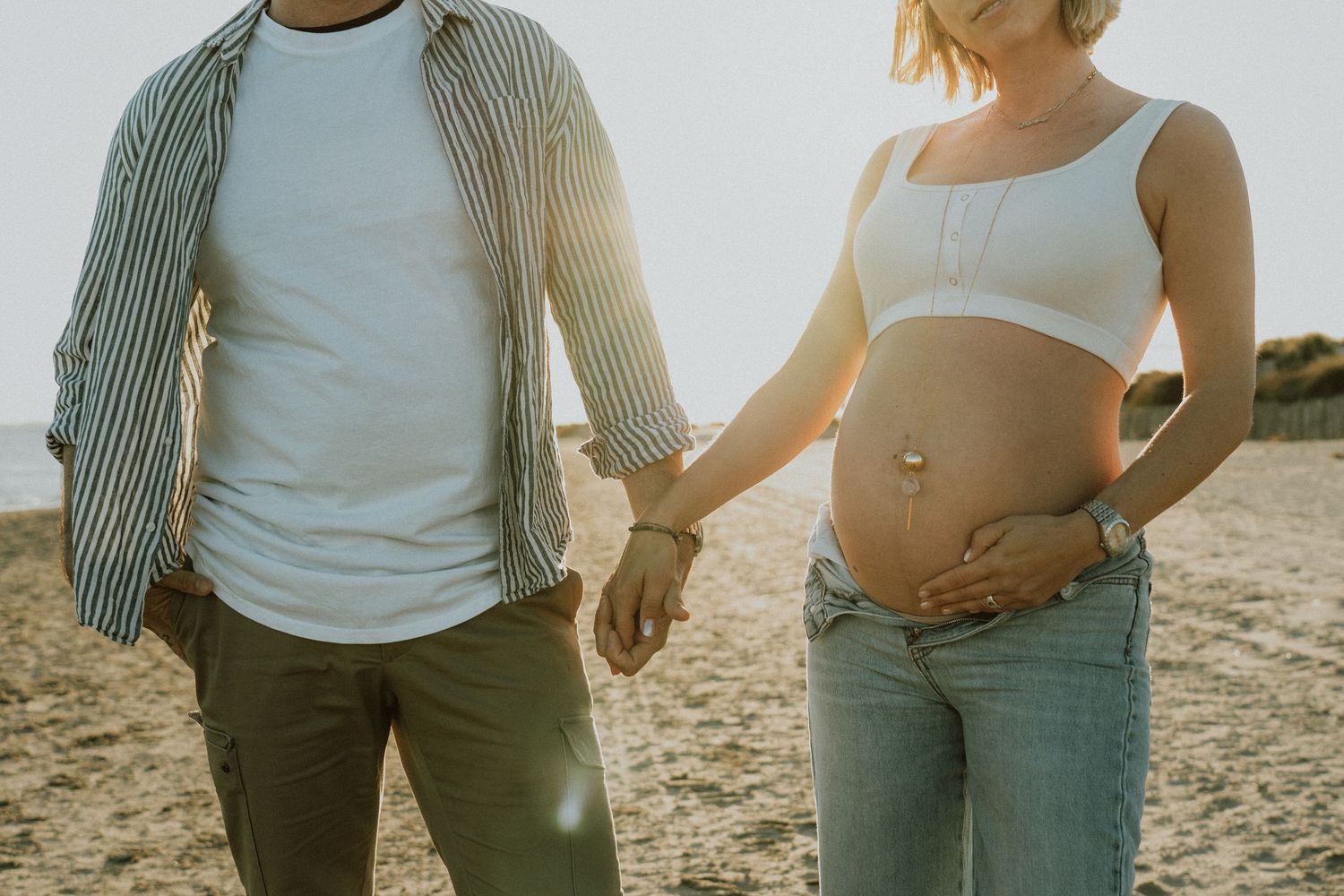 Sunset et bébé d'amour pour de jolis souvenirs à Carnon
