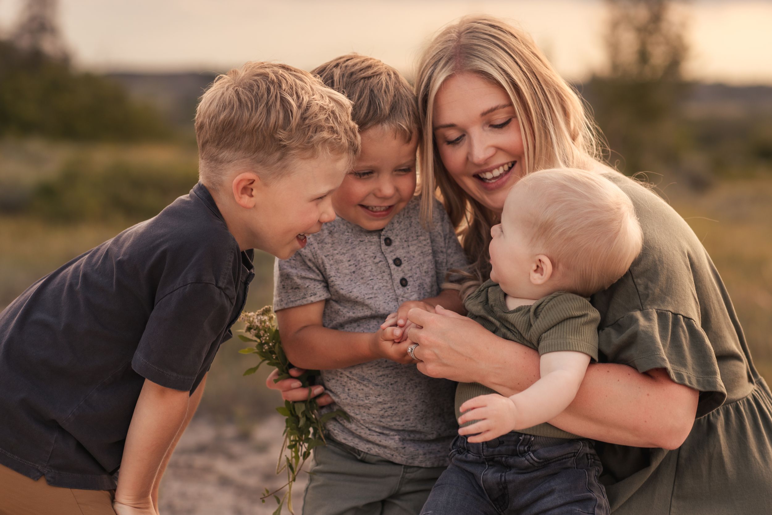 Painterly family portrait by Nicole Williams Photography in Central Alberta, Fine art storytelling, Handcrafted colour grading