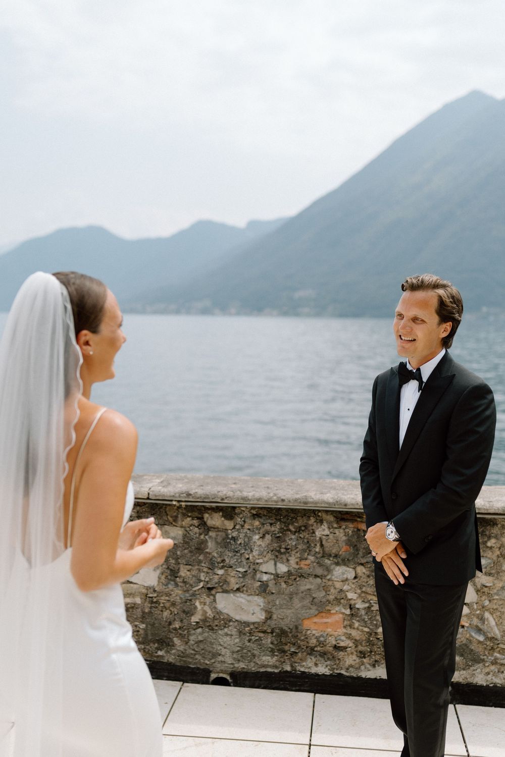First look on the terrace of Villa Belvedere Argegno Lake Como.