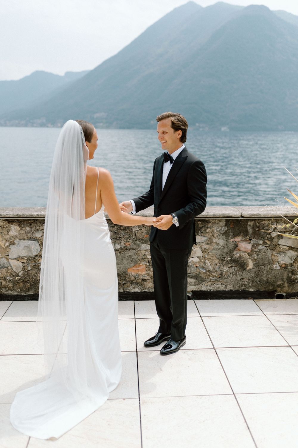 First look at Lake Como destination wedding.