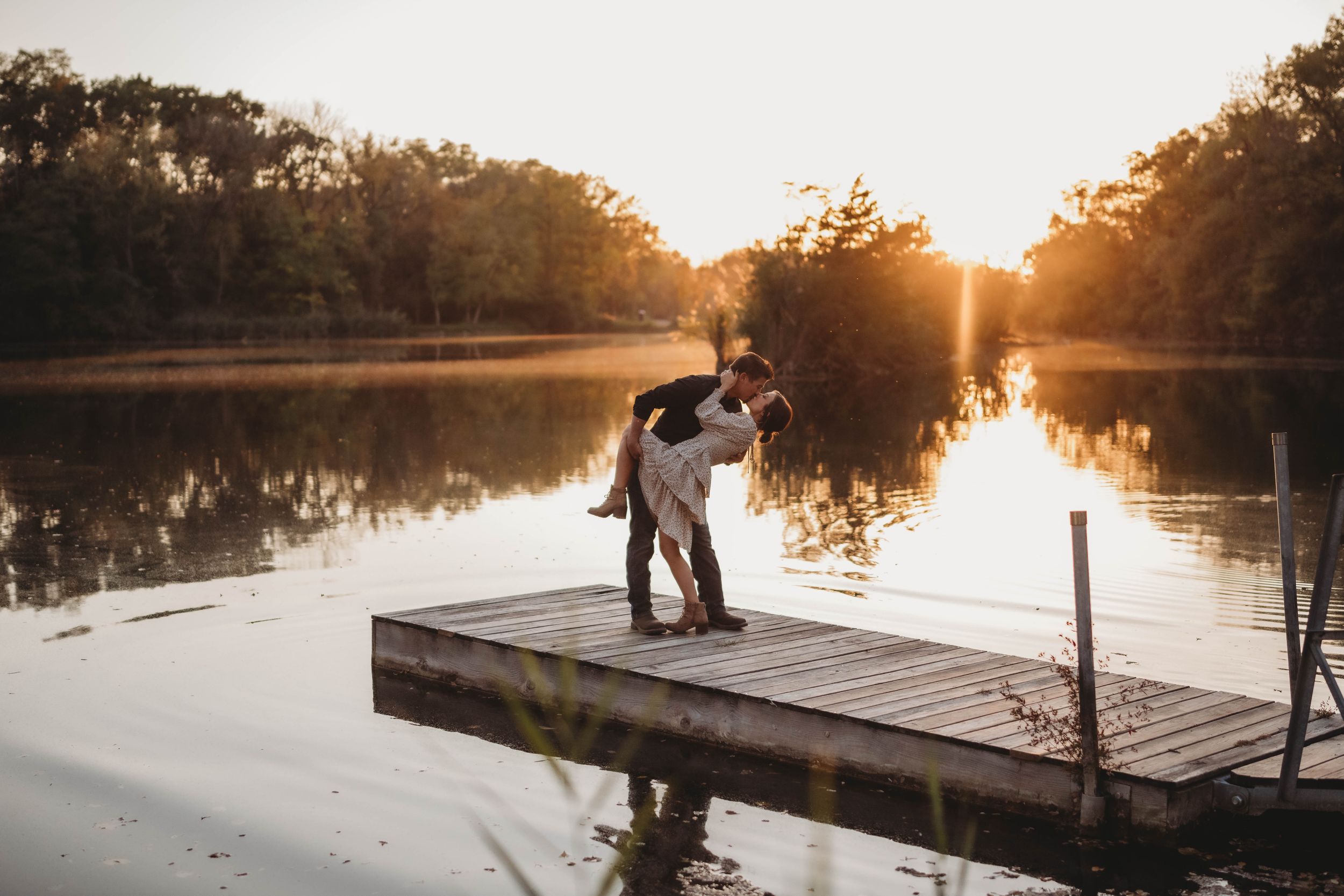 sunset, golden hour, couple photo, on the water