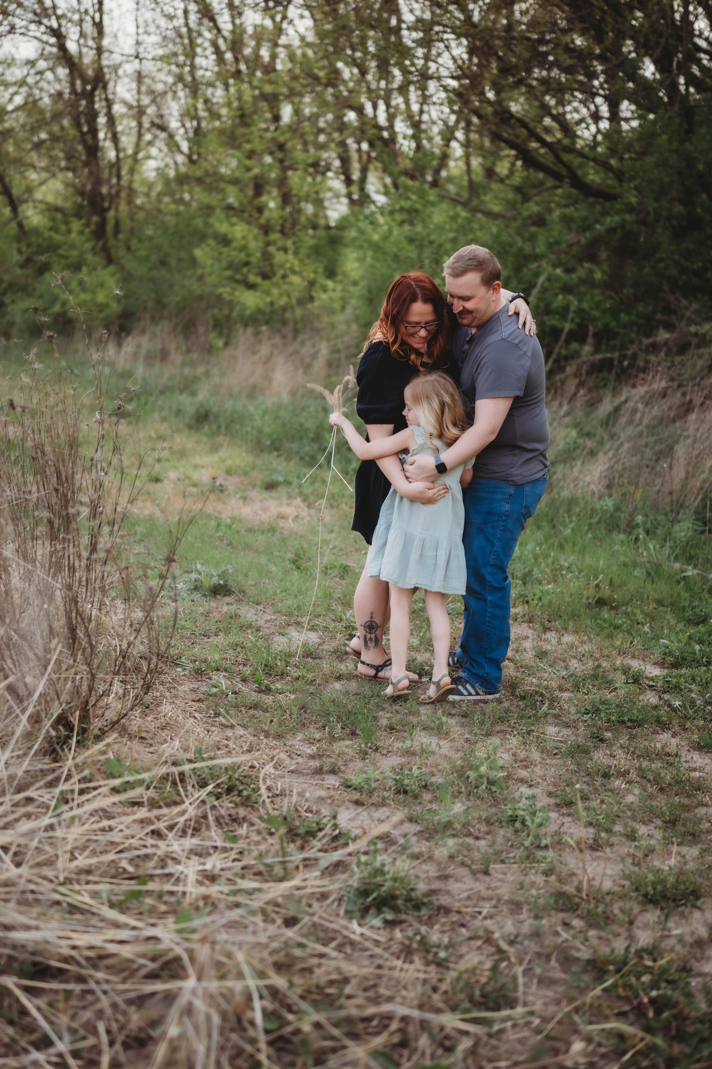 family photo, in a field
