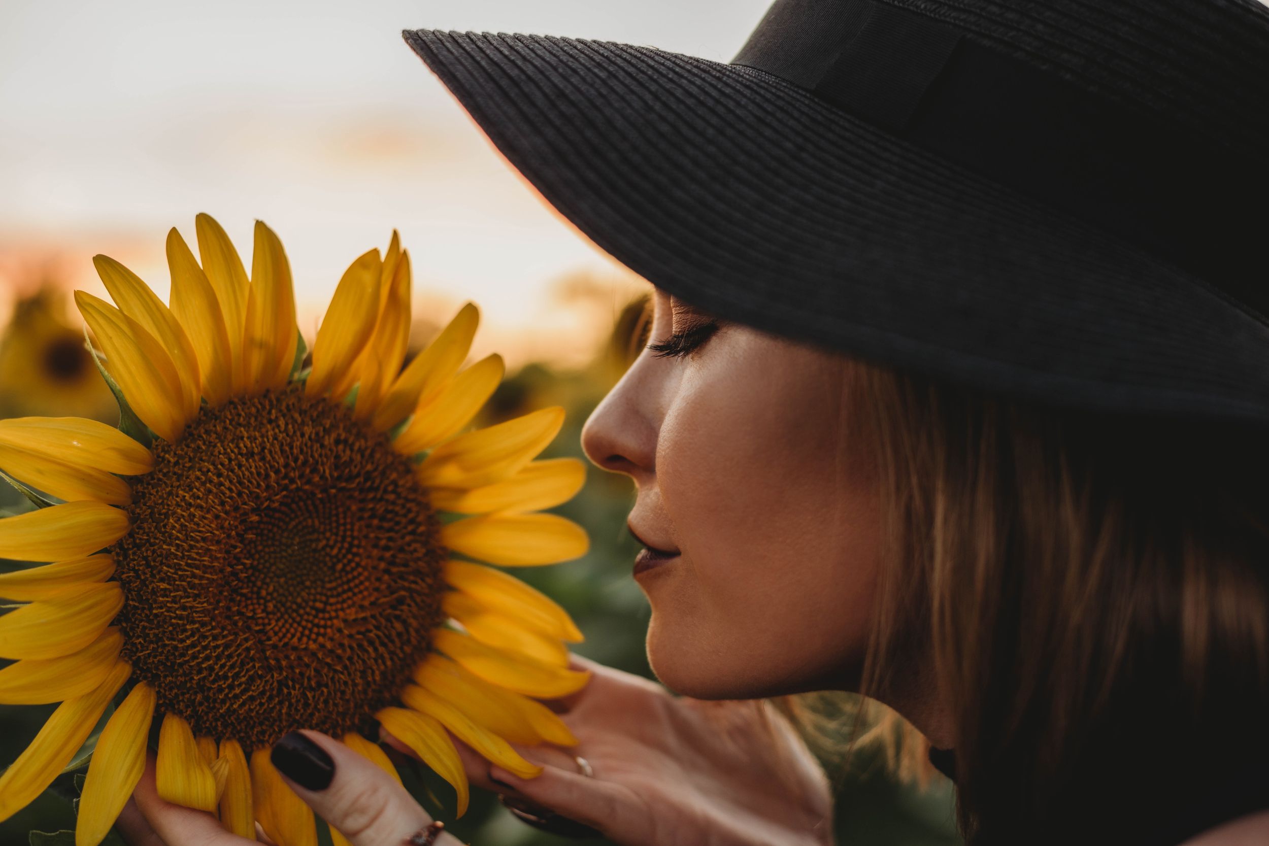 sunflower photo, girl , sunset, golden hour