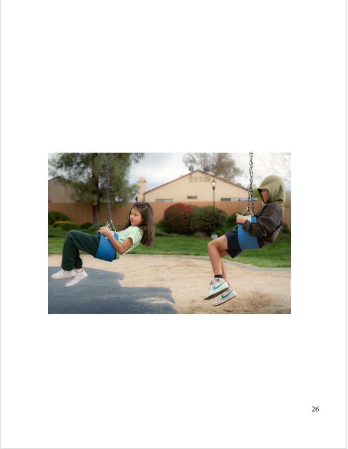 children playing on swings