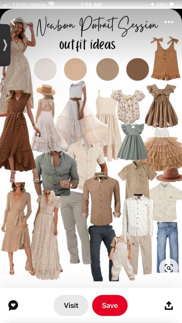 color choices for clothing and ideas of what to wear for photo sessions