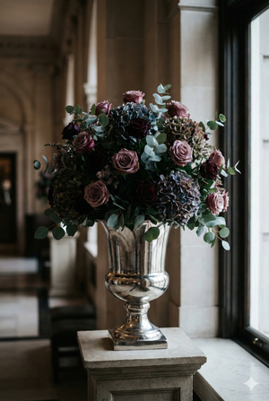 Close up detail of a pot of flowers in a Luxury Hotel