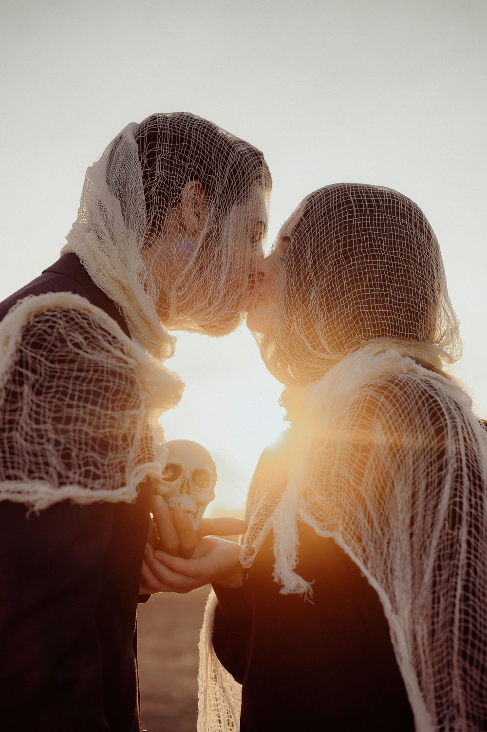 Golden hour dreamy fantasy halloween couples shoot in Spokane Washington.
